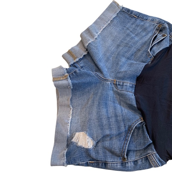 a:glow maternity shorts - denim distressed style - Picture 3 of 7